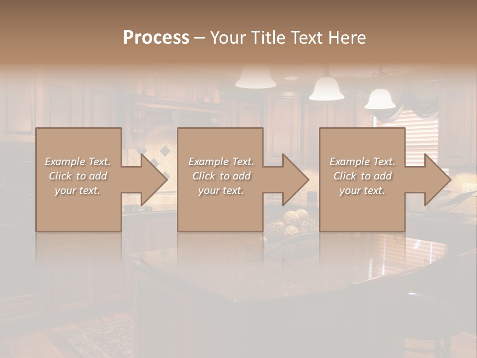 A Large Kitchen With A Center Island In The Middle Of It PowerPoint Template