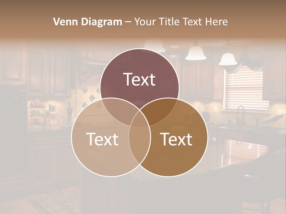 A Large Kitchen With A Center Island In The Middle Of It PowerPoint Template