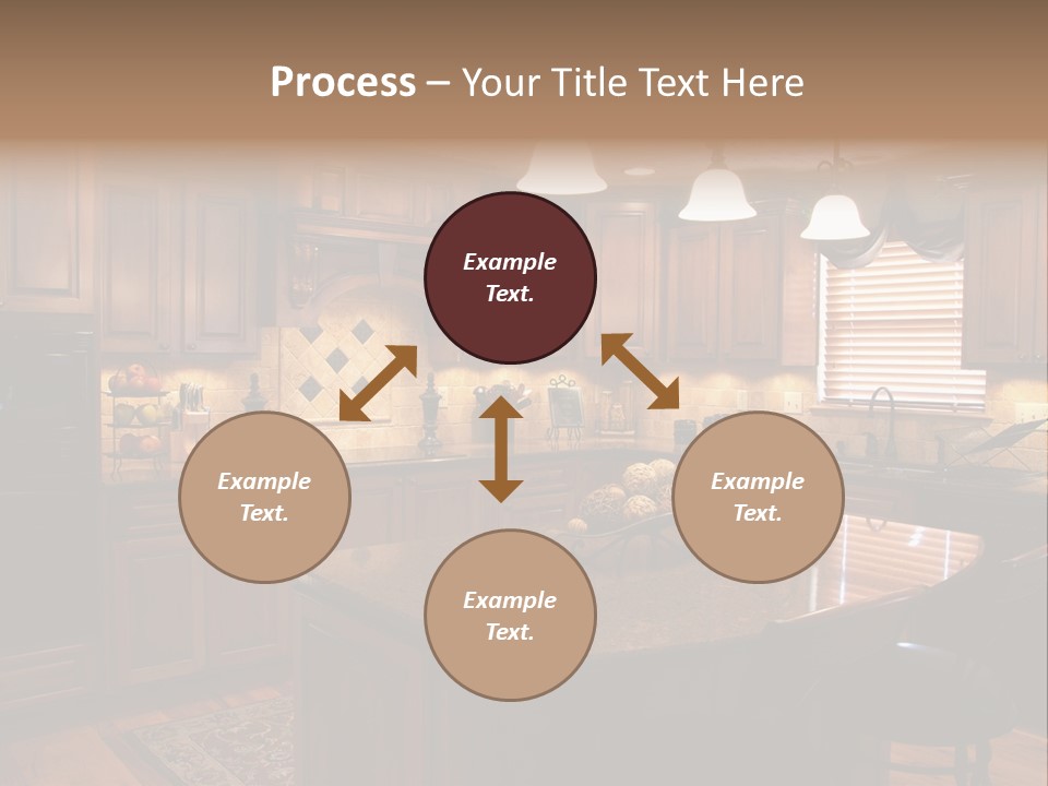 A Large Kitchen With A Center Island In The Middle Of It PowerPoint Template