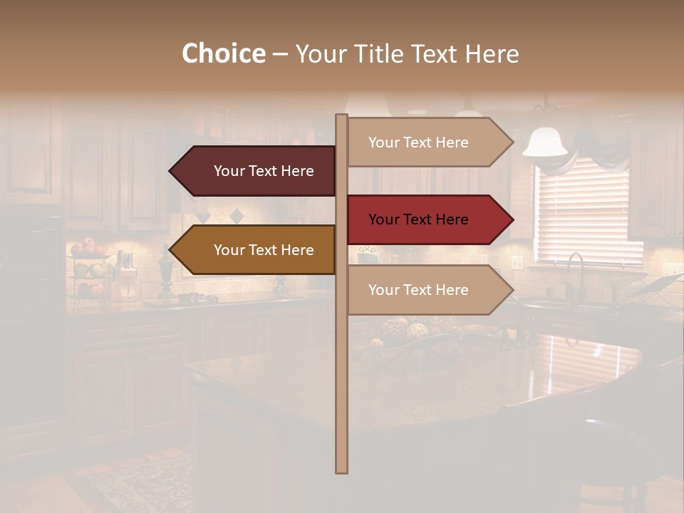 A Large Kitchen With A Center Island In The Middle Of It PowerPoint Template