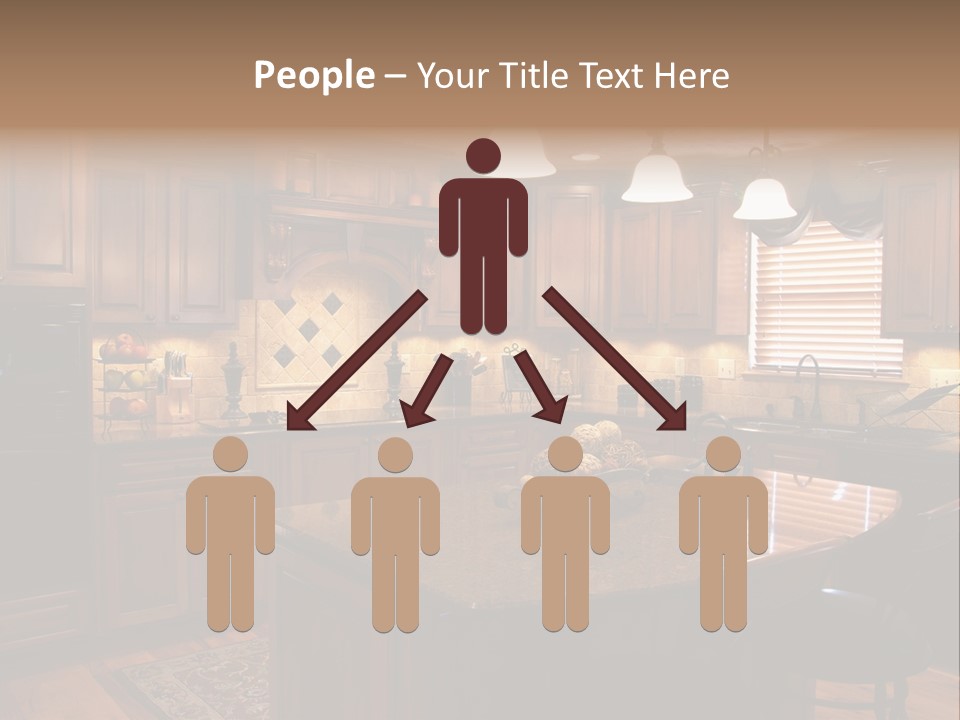 A Large Kitchen With A Center Island In The Middle Of It PowerPoint Template
