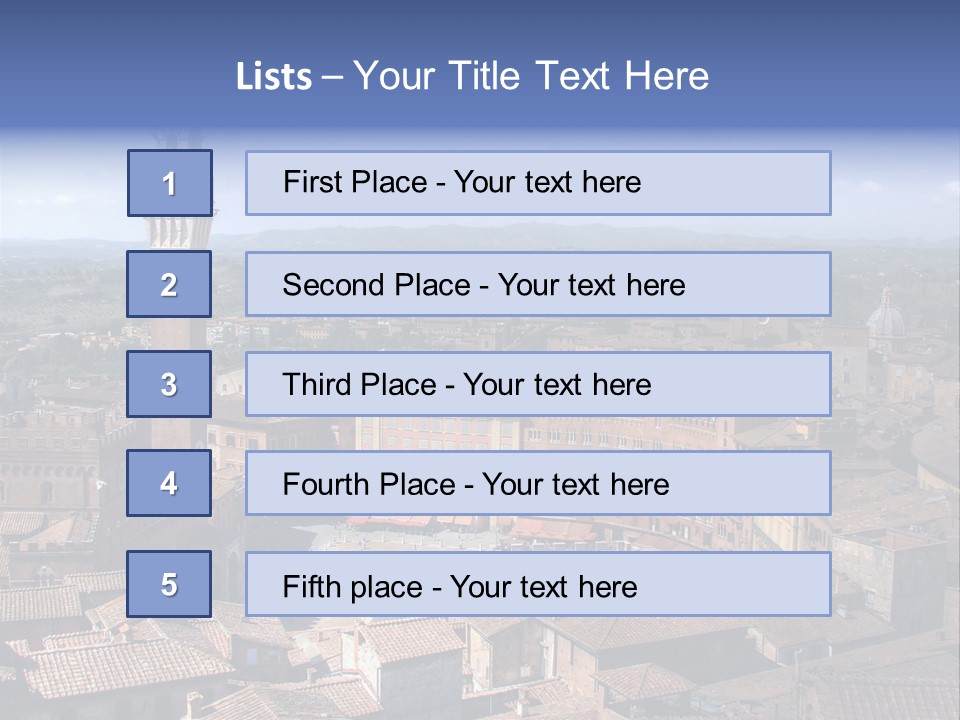 This Is One Of Italy's Most Famous Squares, And The One With The Most Original Shape. Piazza Del Campo Stands On The Site That Was Once An Ancient Roman Forum, Opposite Palazzo Pubblico. PowerPoint Template