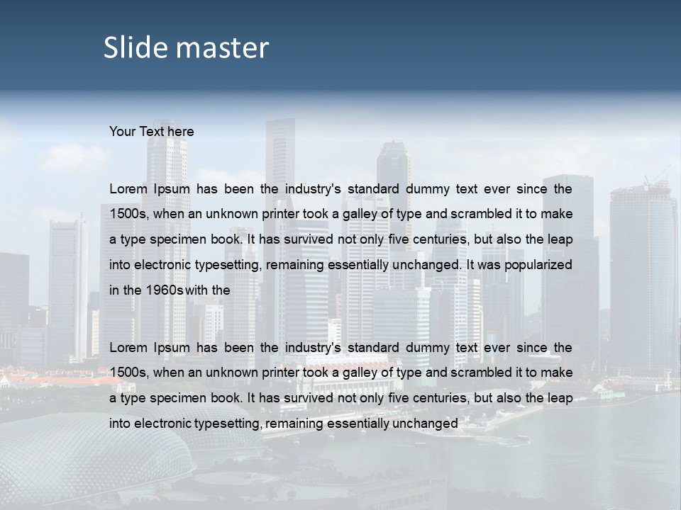 Skyline Of Singapore Business District, Singapore PowerPoint Template