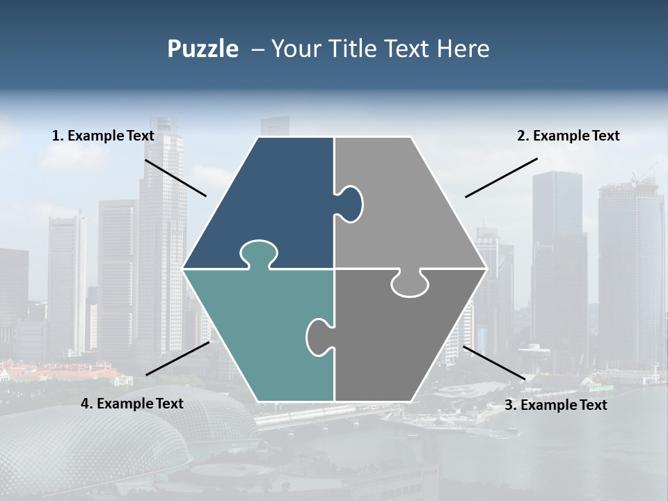 Skyline Of Singapore Business District, Singapore PowerPoint Template