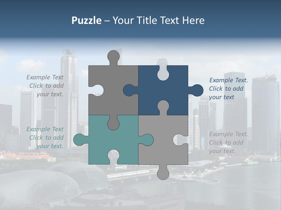 Skyline Of Singapore Business District, Singapore PowerPoint Template