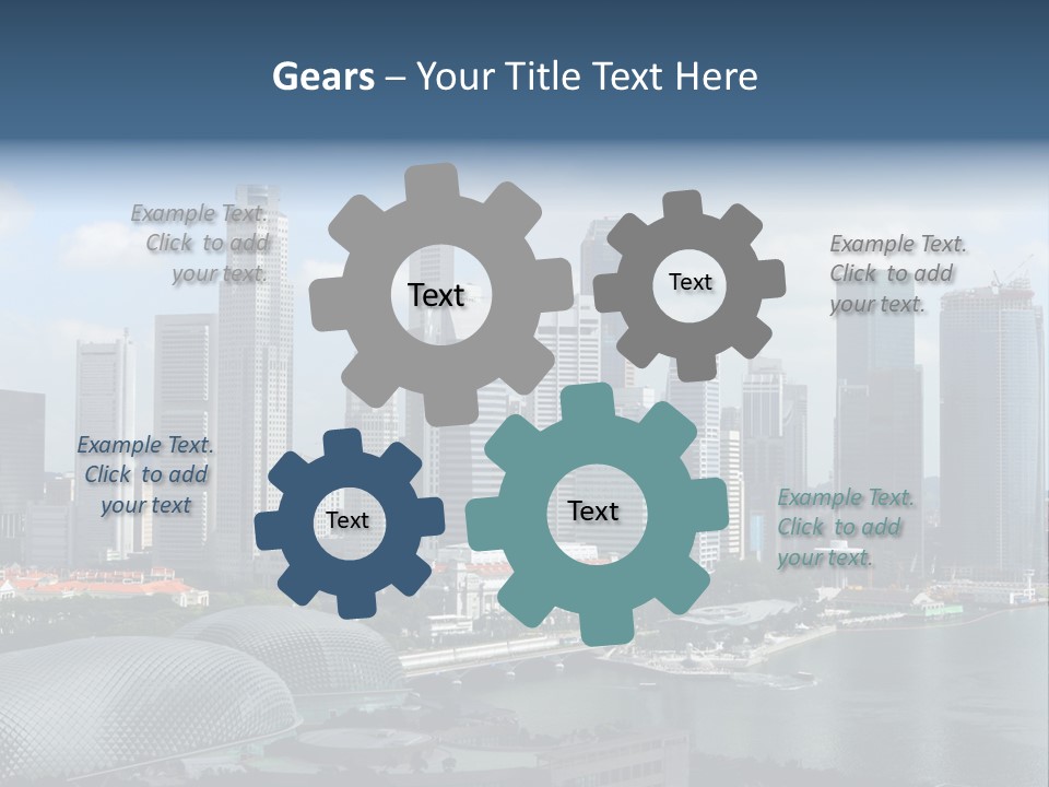 Skyline Of Singapore Business District, Singapore PowerPoint Template