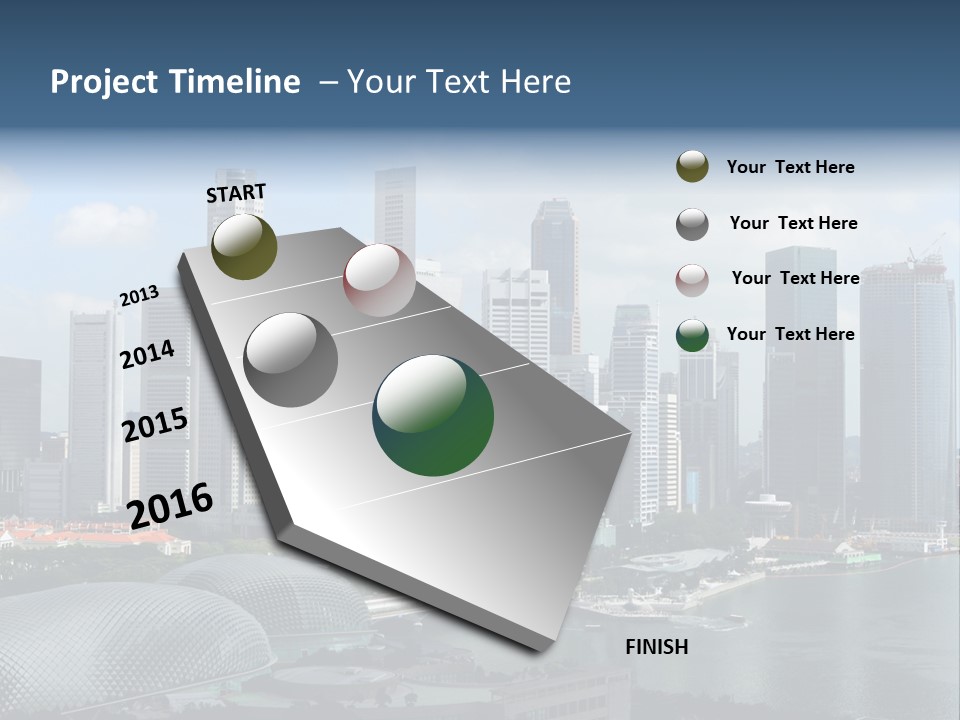 Skyline Of Singapore Business District, Singapore PowerPoint Template