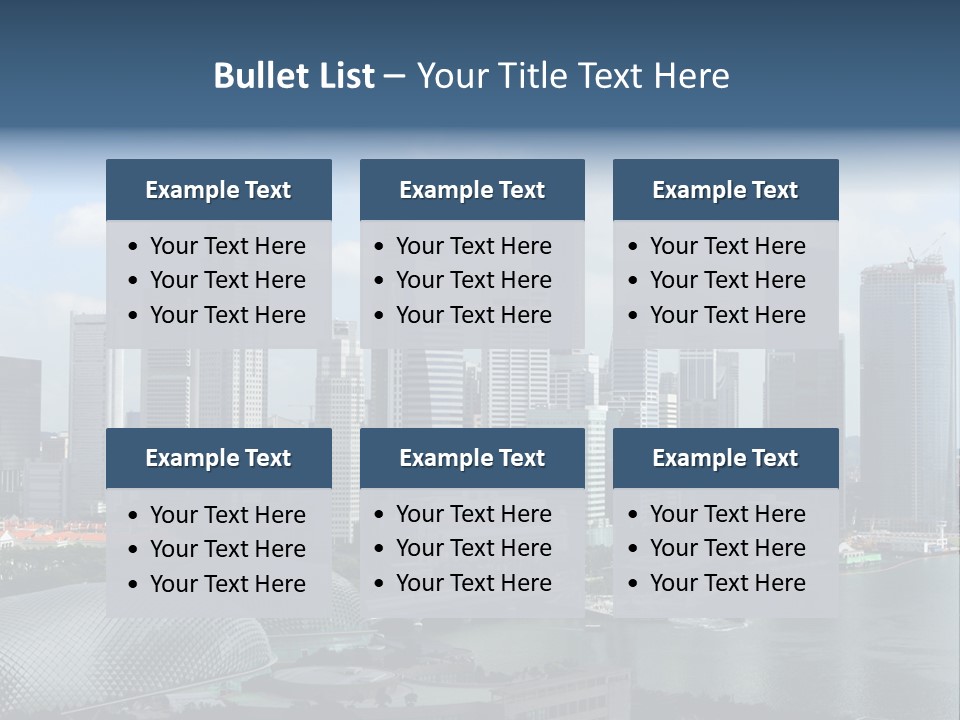 Skyline Of Singapore Business District, Singapore PowerPoint Template