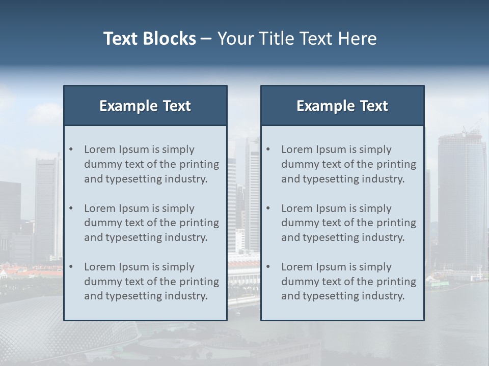 Skyline Of Singapore Business District, Singapore PowerPoint Template