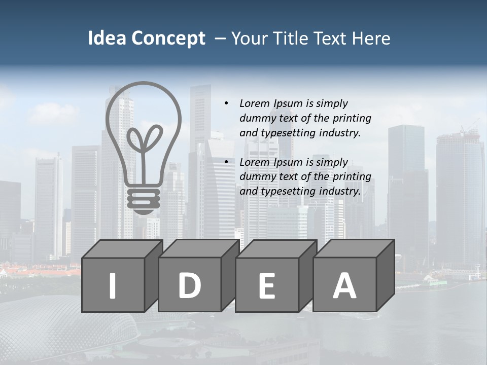 Skyline Of Singapore Business District, Singapore PowerPoint Template