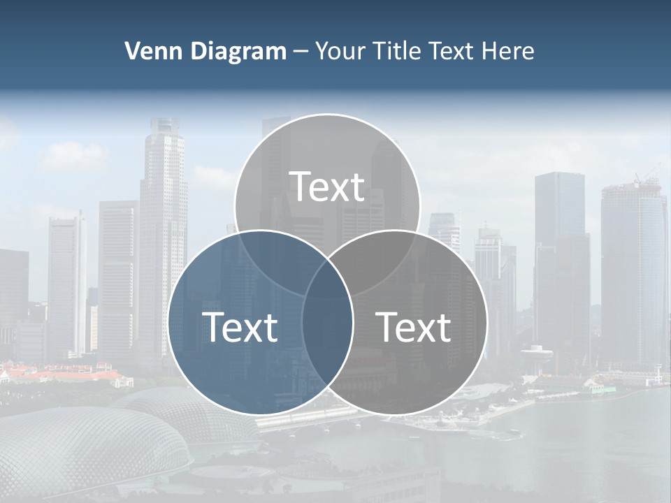Skyline Of Singapore Business District, Singapore PowerPoint Template