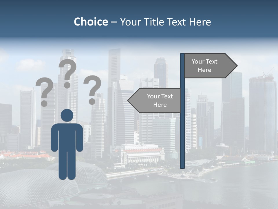 Skyline Of Singapore Business District, Singapore PowerPoint Template