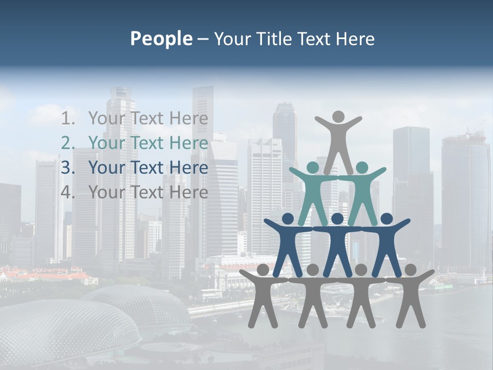 Skyline Of Singapore Business District, Singapore PowerPoint Template