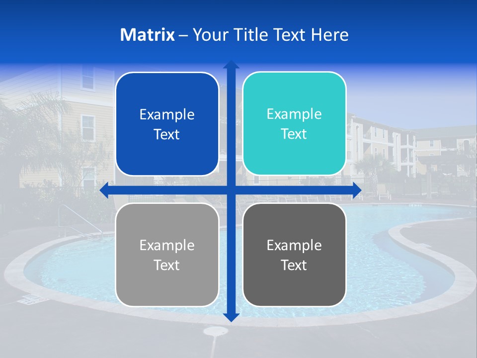 Swimming Pool And Apartment Houses PowerPoint Template