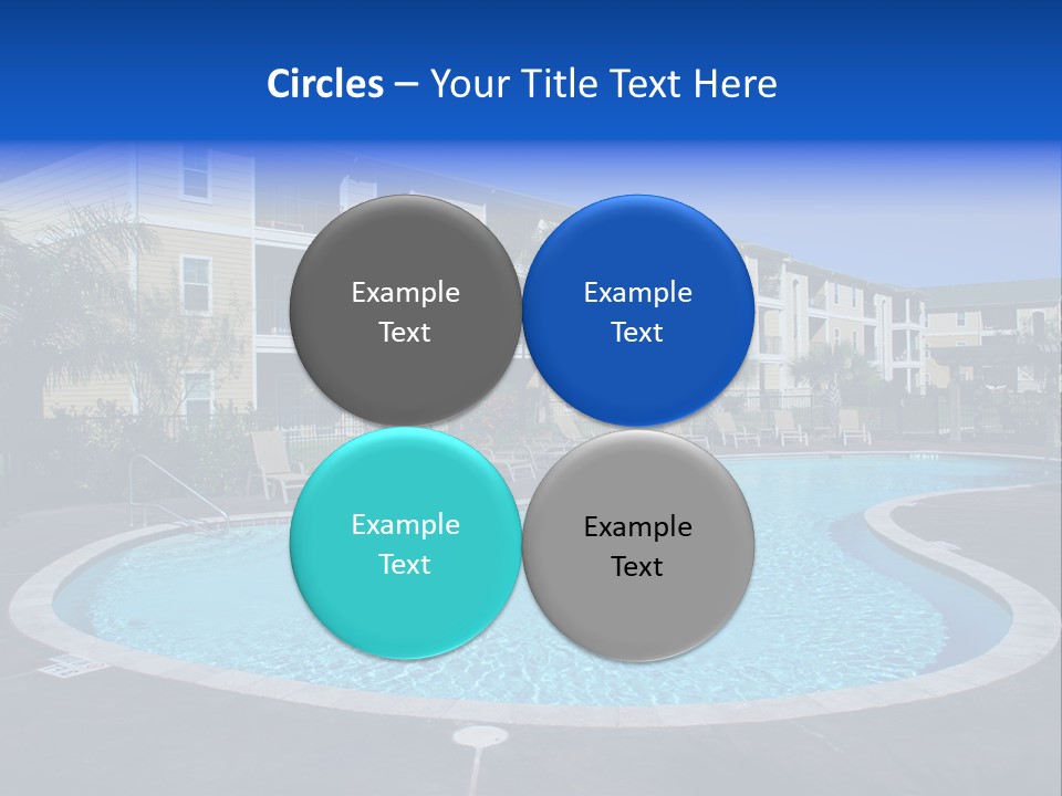 Swimming Pool And Apartment Houses PowerPoint Template