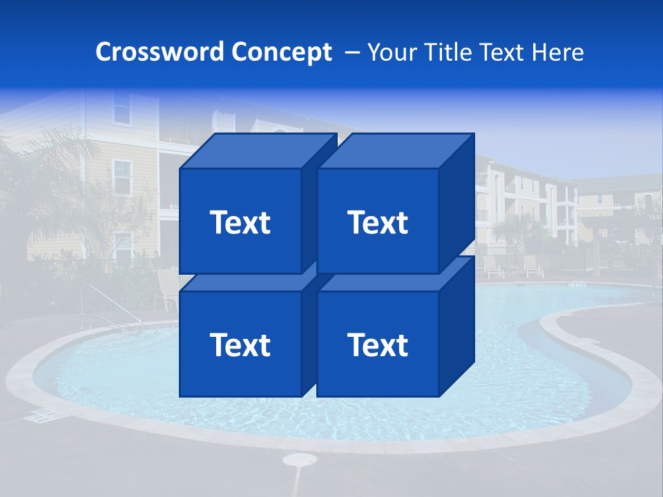 Swimming Pool And Apartment Houses PowerPoint Template