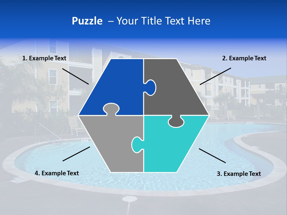Swimming Pool And Apartment Houses PowerPoint Template