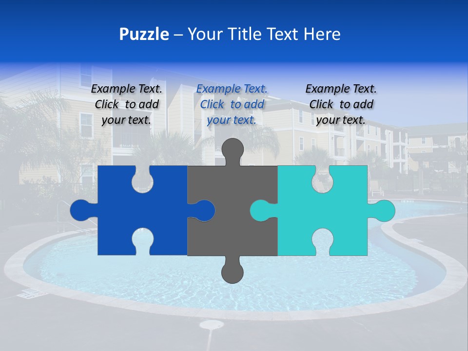 Swimming Pool And Apartment Houses PowerPoint Template
