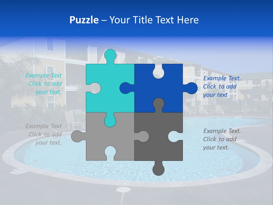 Swimming Pool And Apartment Houses PowerPoint Template
