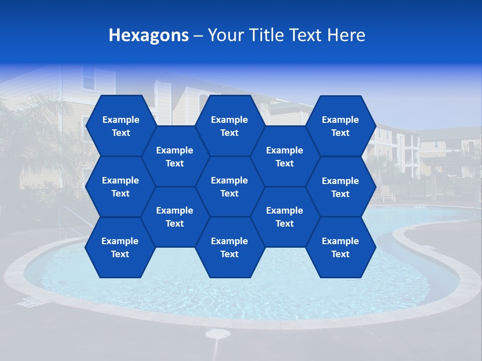 Swimming Pool And Apartment Houses PowerPoint Template