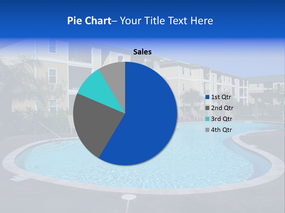 Swimming Pool And Apartment Houses PowerPoint Template