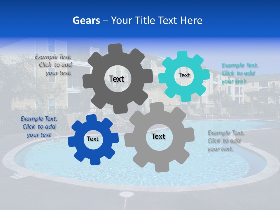 Swimming Pool And Apartment Houses PowerPoint Template