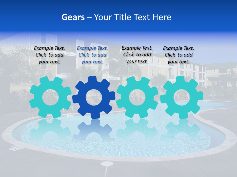 Swimming Pool And Apartment Houses PowerPoint Template