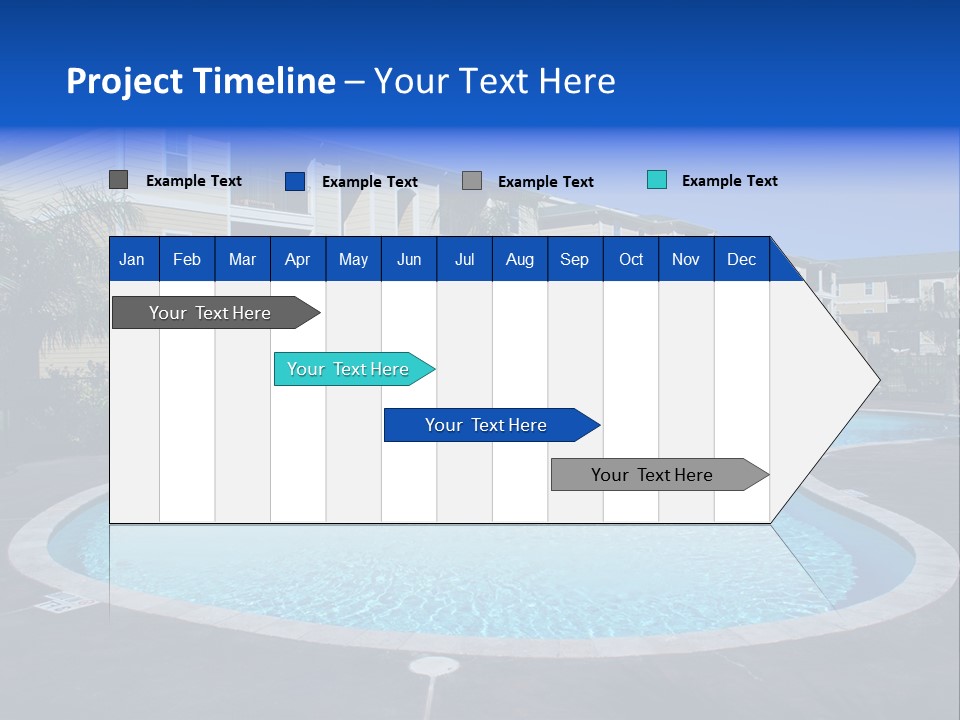 Swimming Pool And Apartment Houses PowerPoint Template