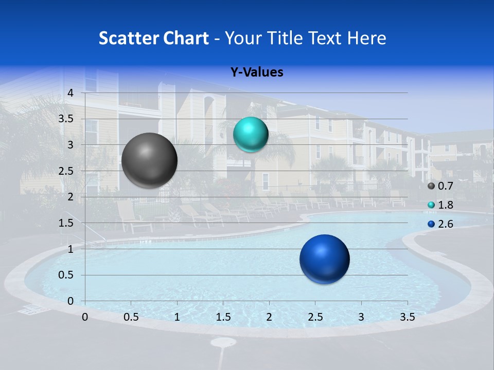 Swimming Pool And Apartment Houses PowerPoint Template