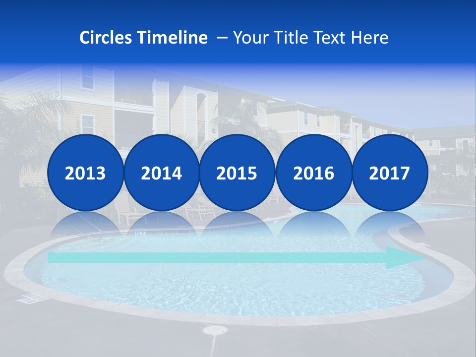 Swimming Pool And Apartment Houses PowerPoint Template