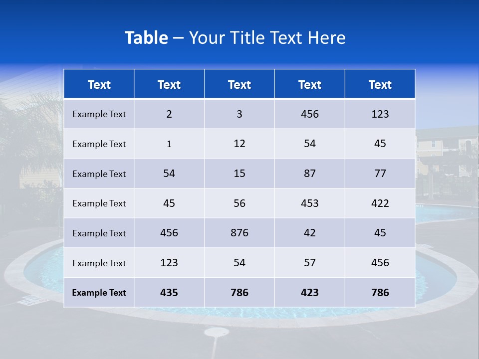 Swimming Pool And Apartment Houses PowerPoint Template