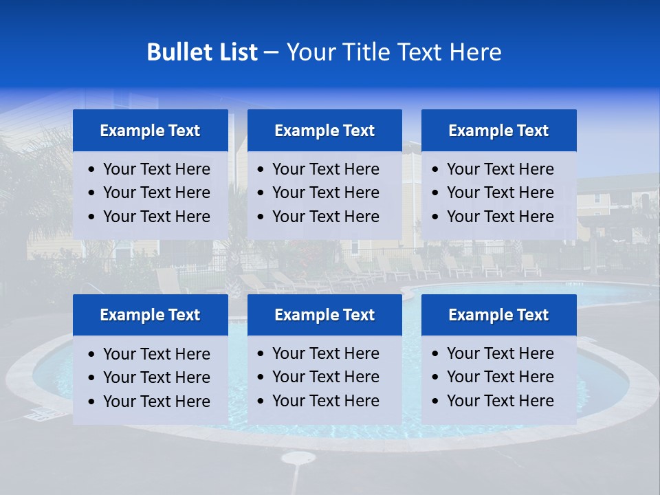 Swimming Pool And Apartment Houses PowerPoint Template