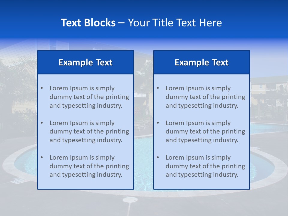 Swimming Pool And Apartment Houses PowerPoint Template