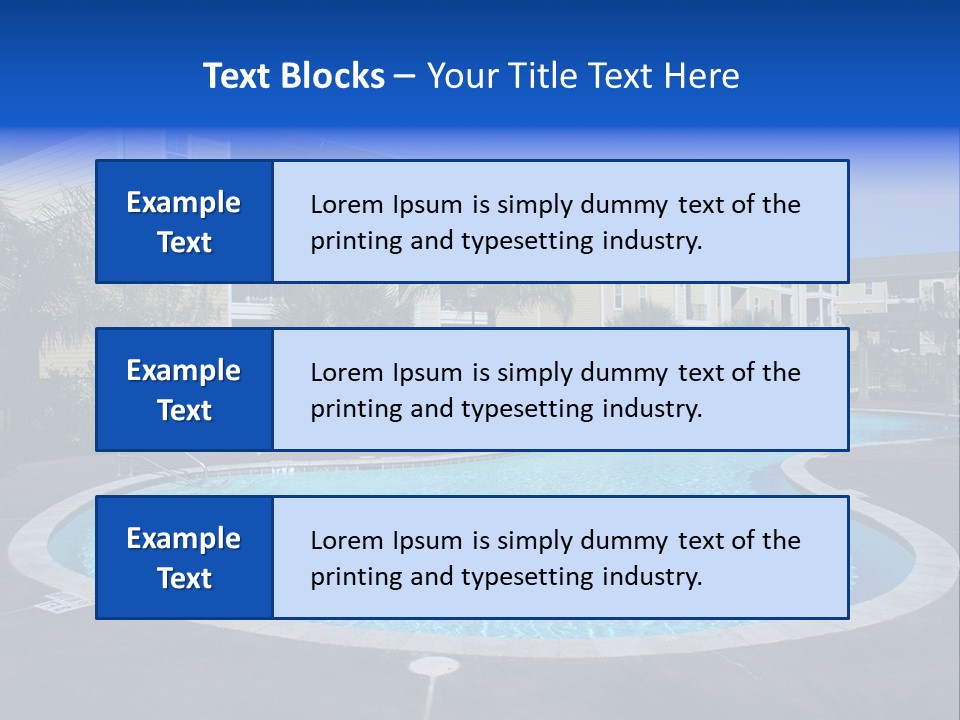 Swimming Pool And Apartment Houses PowerPoint Template