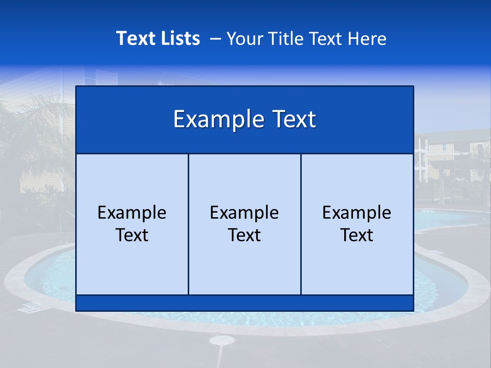Swimming Pool And Apartment Houses PowerPoint Template