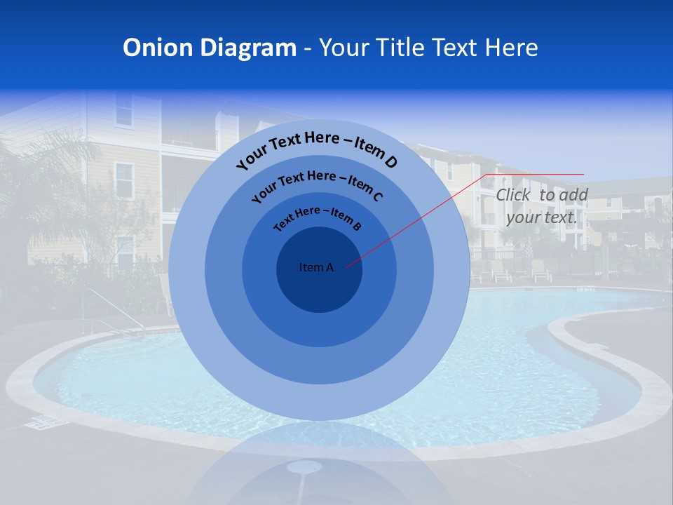 Swimming Pool And Apartment Houses PowerPoint Template
