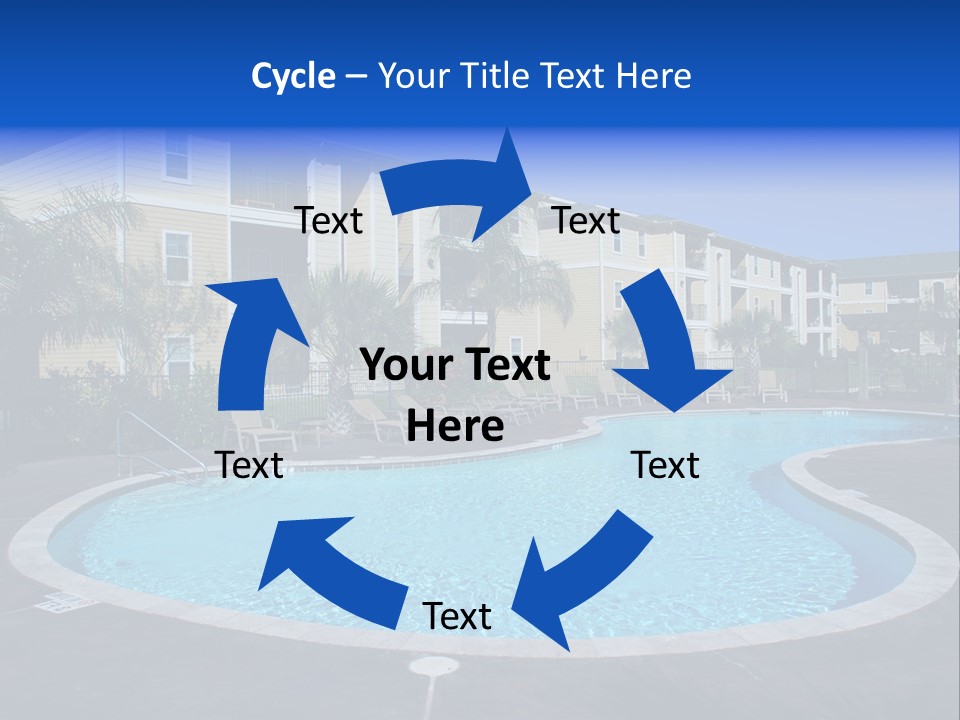 Swimming Pool And Apartment Houses PowerPoint Template