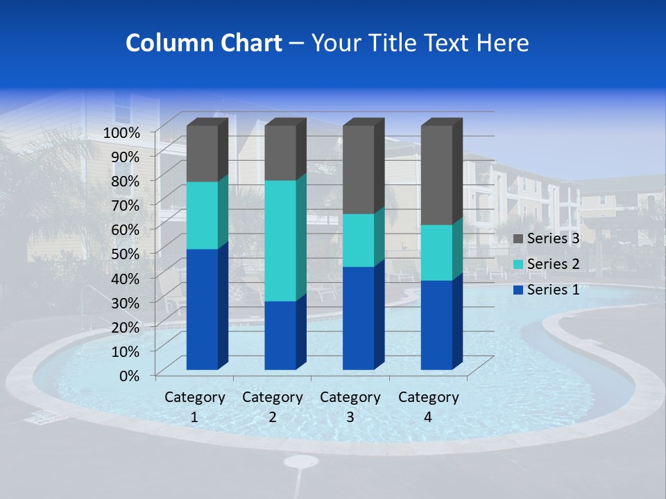 Swimming Pool And Apartment Houses PowerPoint Template