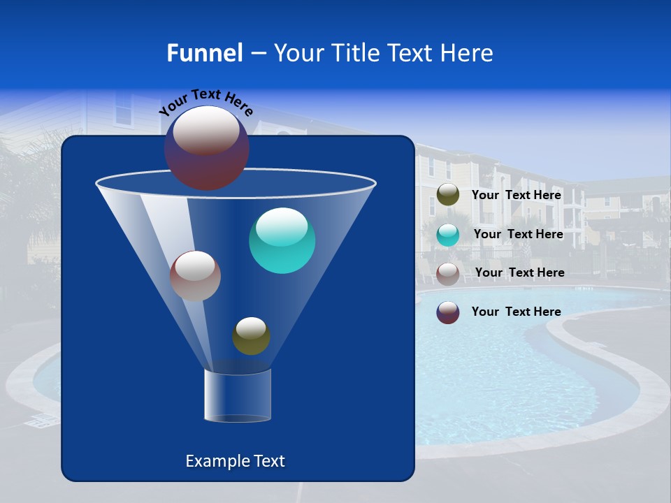 Swimming Pool And Apartment Houses PowerPoint Template