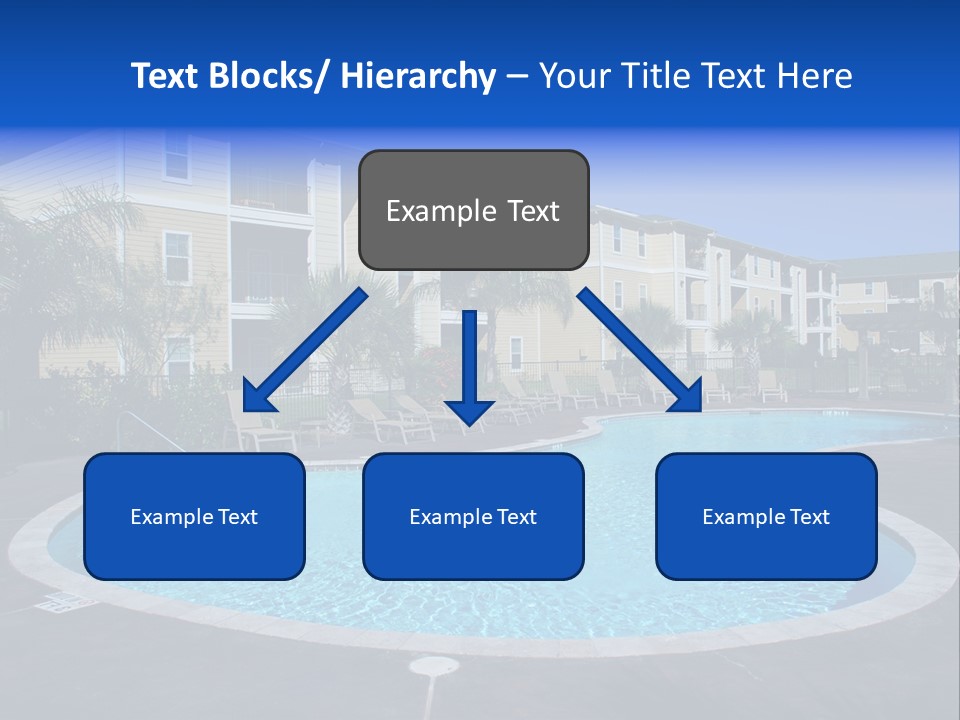 Swimming Pool And Apartment Houses PowerPoint Template