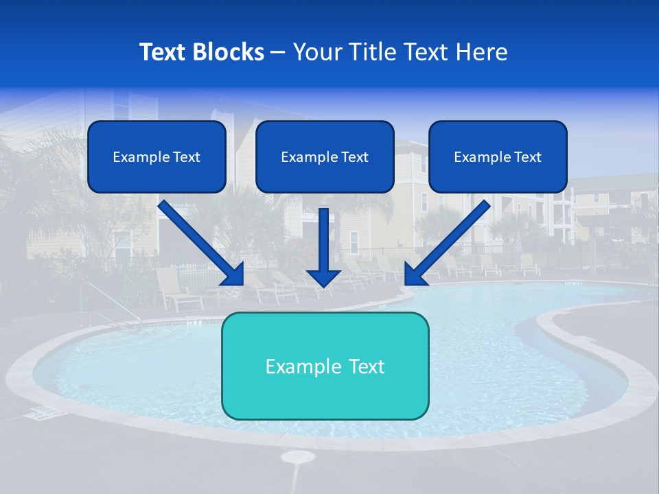 Swimming Pool And Apartment Houses PowerPoint Template