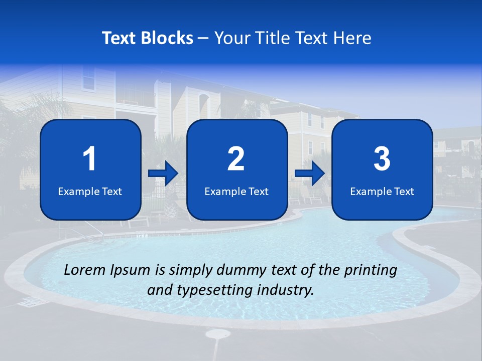 Swimming Pool And Apartment Houses PowerPoint Template