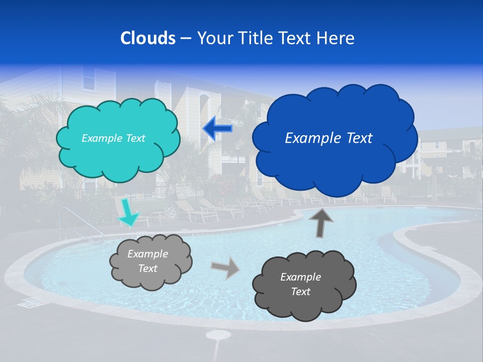 Swimming Pool And Apartment Houses PowerPoint Template