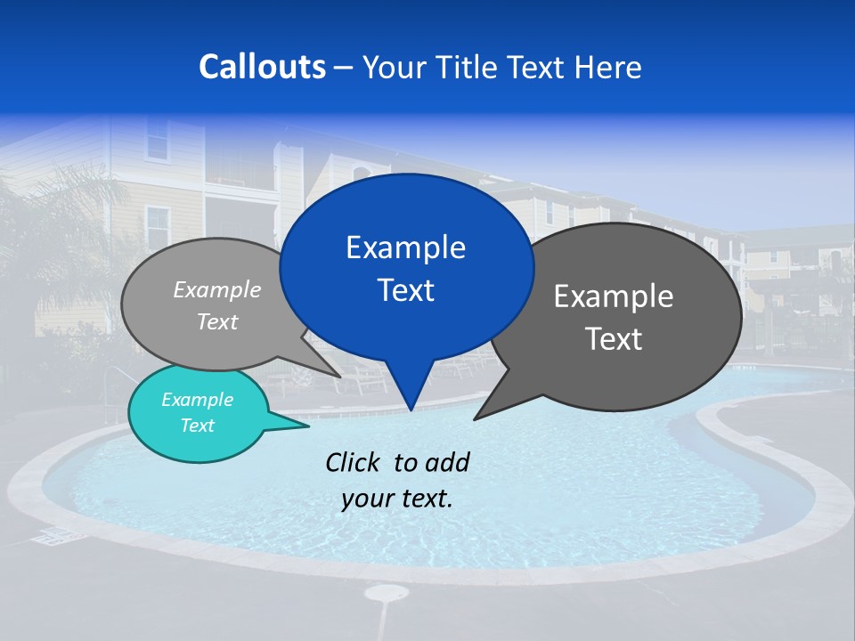Swimming Pool And Apartment Houses PowerPoint Template