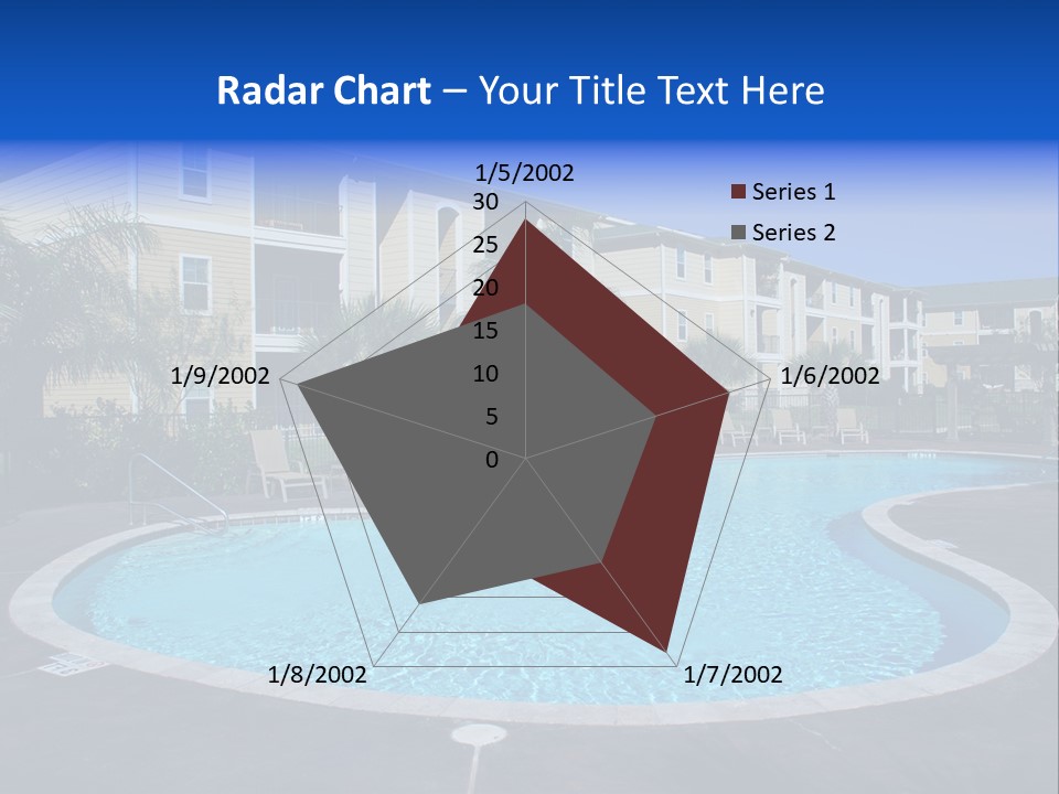 Swimming Pool And Apartment Houses PowerPoint Template
