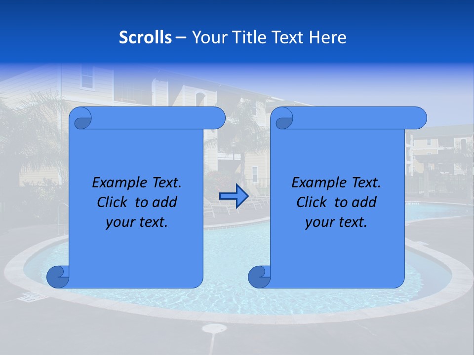 Swimming Pool And Apartment Houses PowerPoint Template