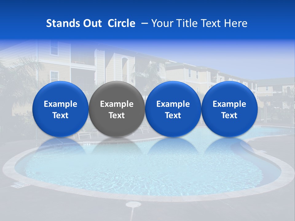 Swimming Pool And Apartment Houses PowerPoint Template