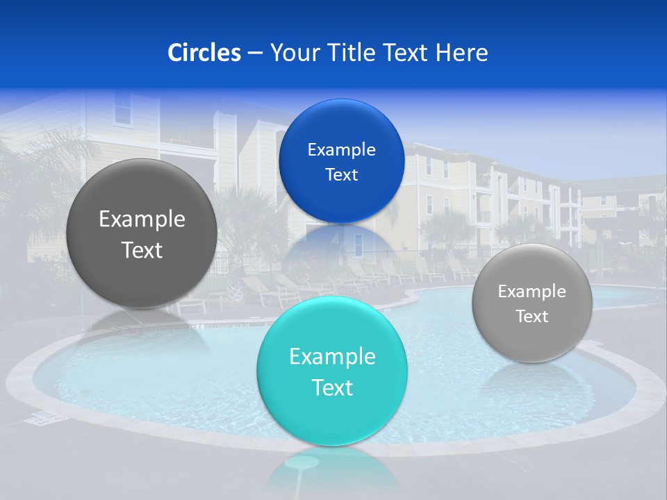 Swimming Pool And Apartment Houses PowerPoint Template