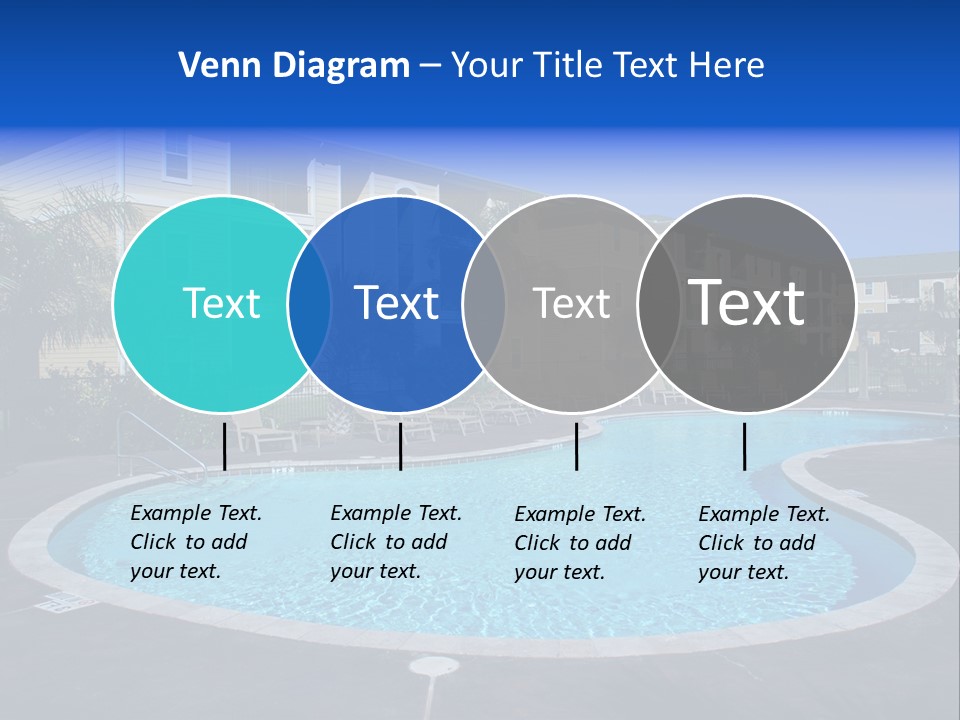 Swimming Pool And Apartment Houses PowerPoint Template