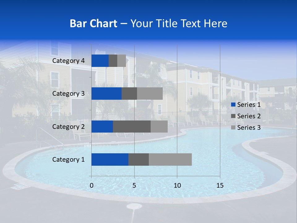 Swimming Pool And Apartment Houses PowerPoint Template